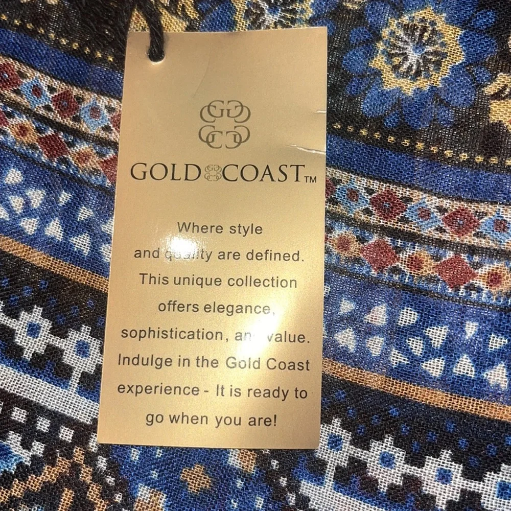 Gold Coast Womens Soft & Sheer Multi Pattern Lightweight Scarf SH3 Navy 70